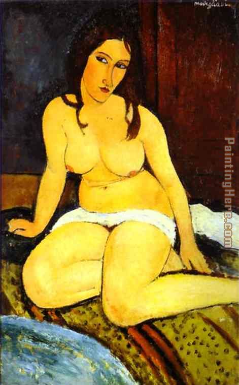 Seated Nude 1 painting - Amedeo Modigliani Seated Nude 1 art painting